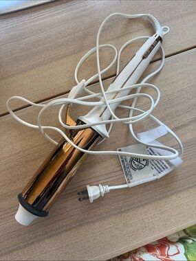 White and Rose Gold Ceramic Curling Wand - Women Hair Tool